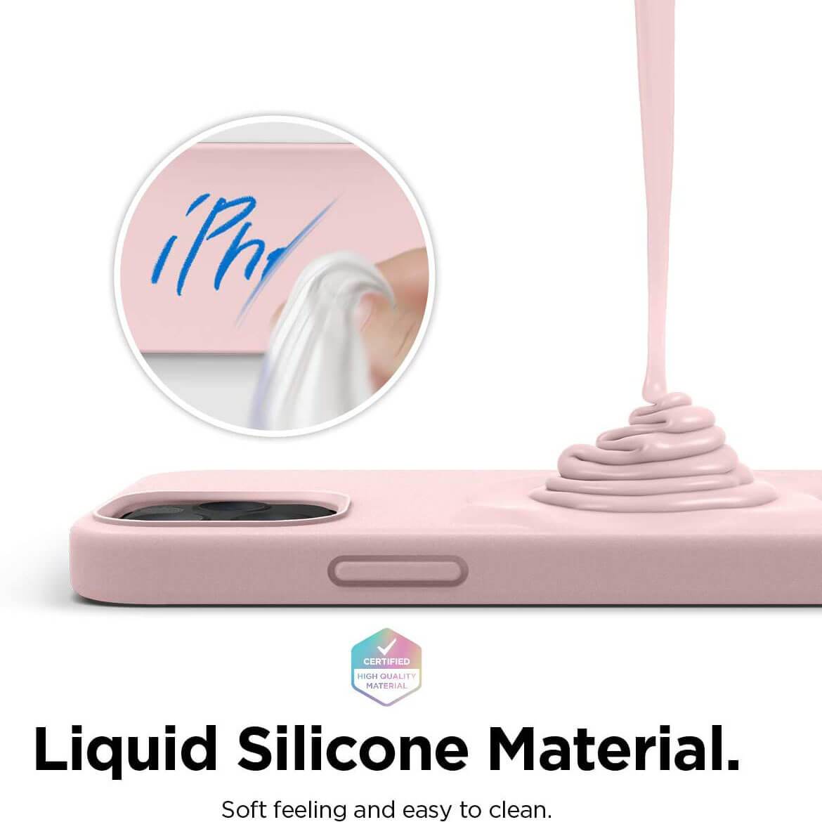 Liquid Silicone Case For Apple iPhone 12 Pro Max Luxury Thin Phone Cover Pink Sand