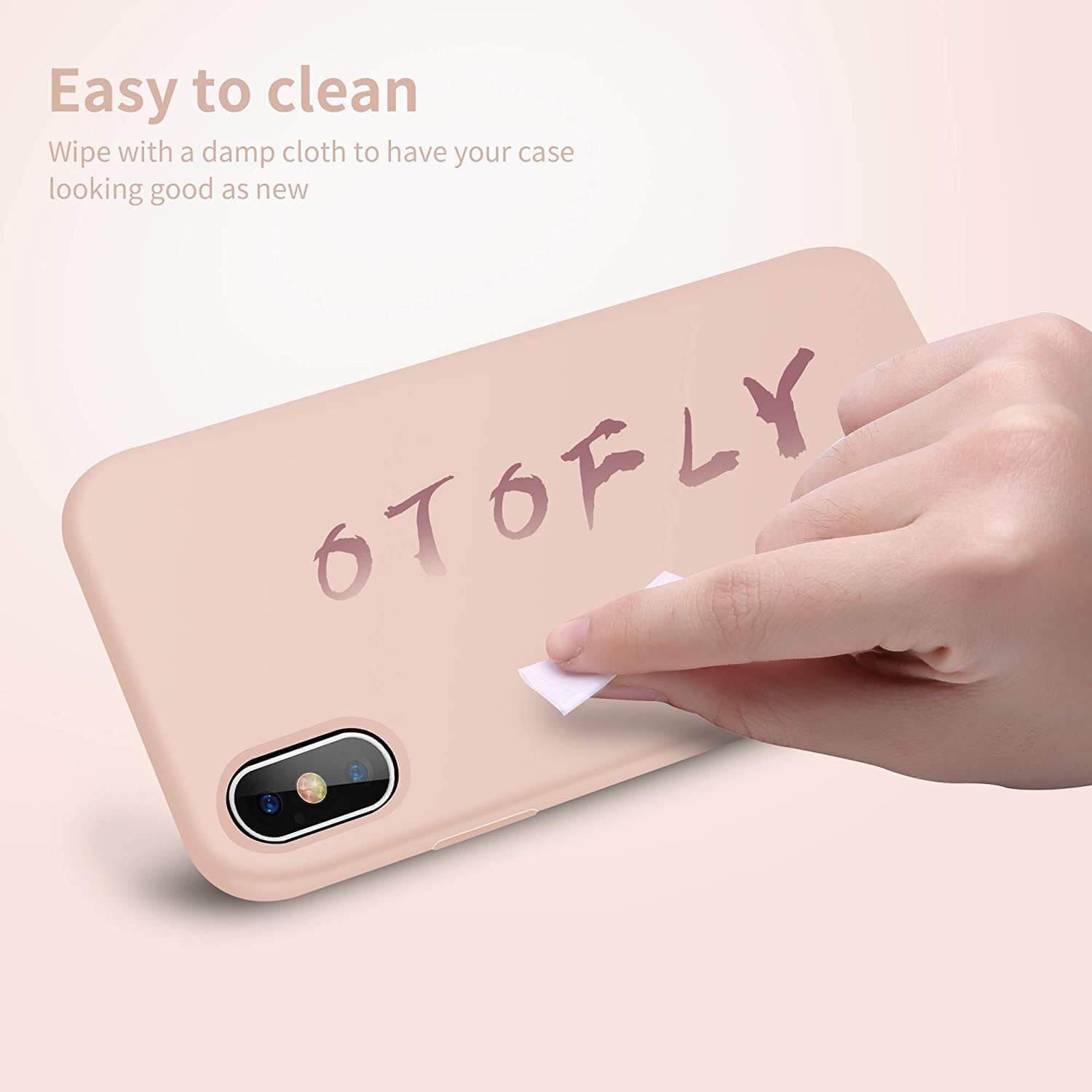 Liquid Silicone Case For Apple iPhone X / XS Luxury Thin Phone Cover Pink Sand