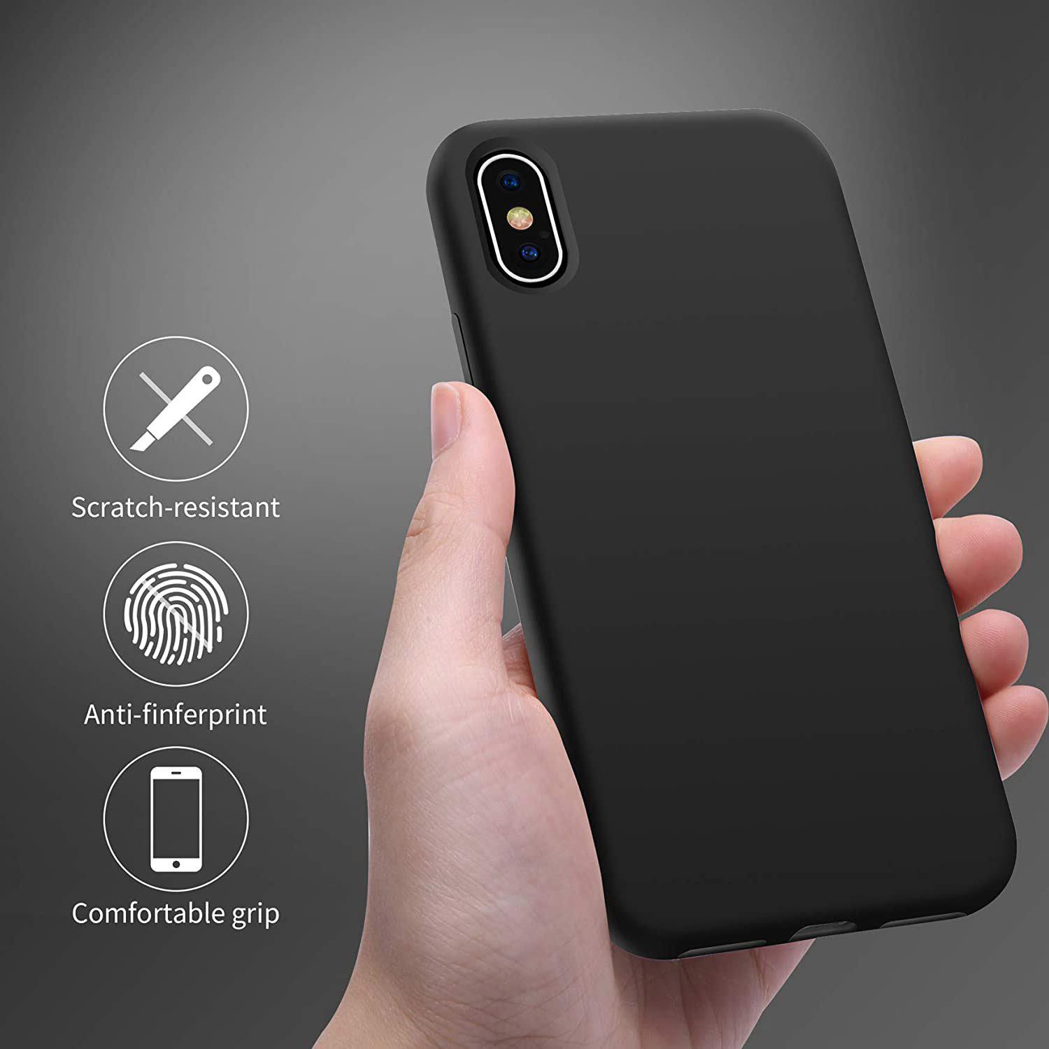 Liquid Silicone Case For Apple iPhone XS Max Luxury Thin Phone Cover Black