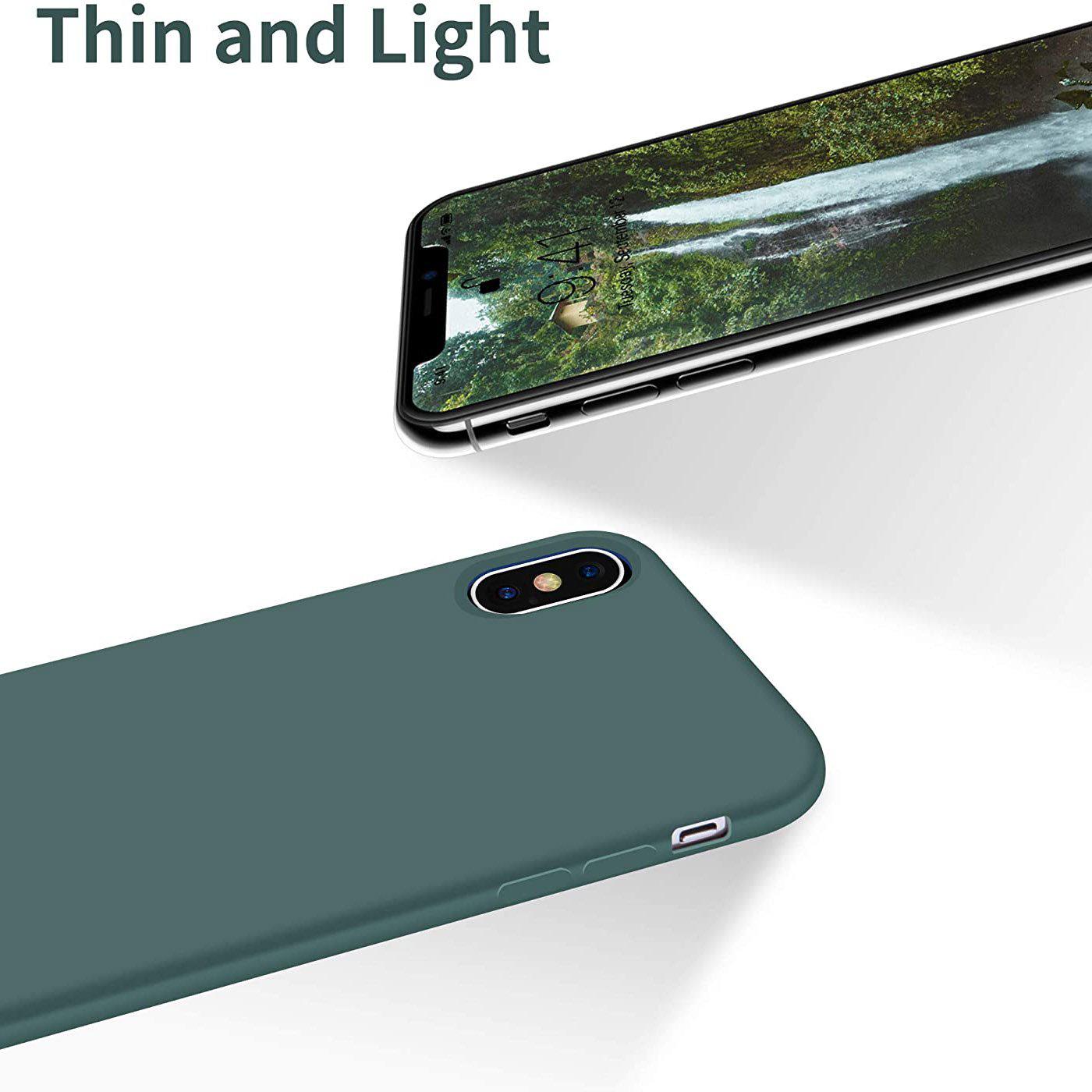 Liquid Silicone Case For Apple iPhone XS Max Luxury Thin Phone Cover Green