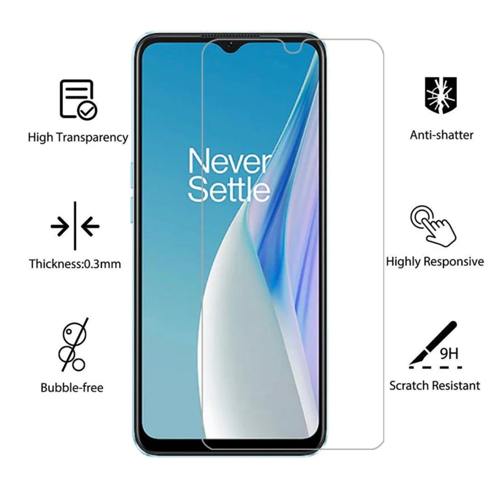 For OnePlus Nord N300 Tempered Glass / Screen Protector-www.firsthelptech.ie