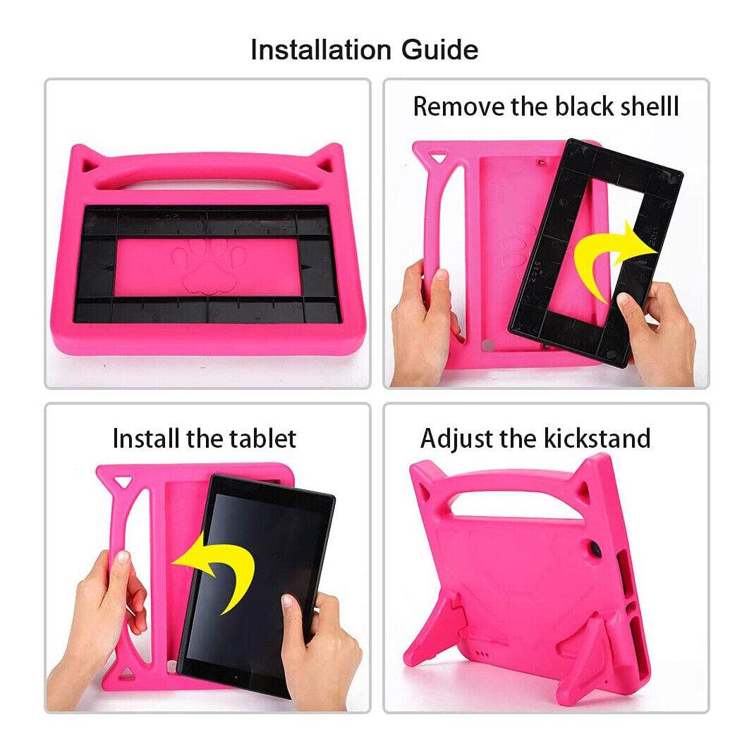 For Amazon Fire HD 10 2021 11th Gen Kids Case Shockproof Cover With Stand - Pink-www.firsthelptech.ie