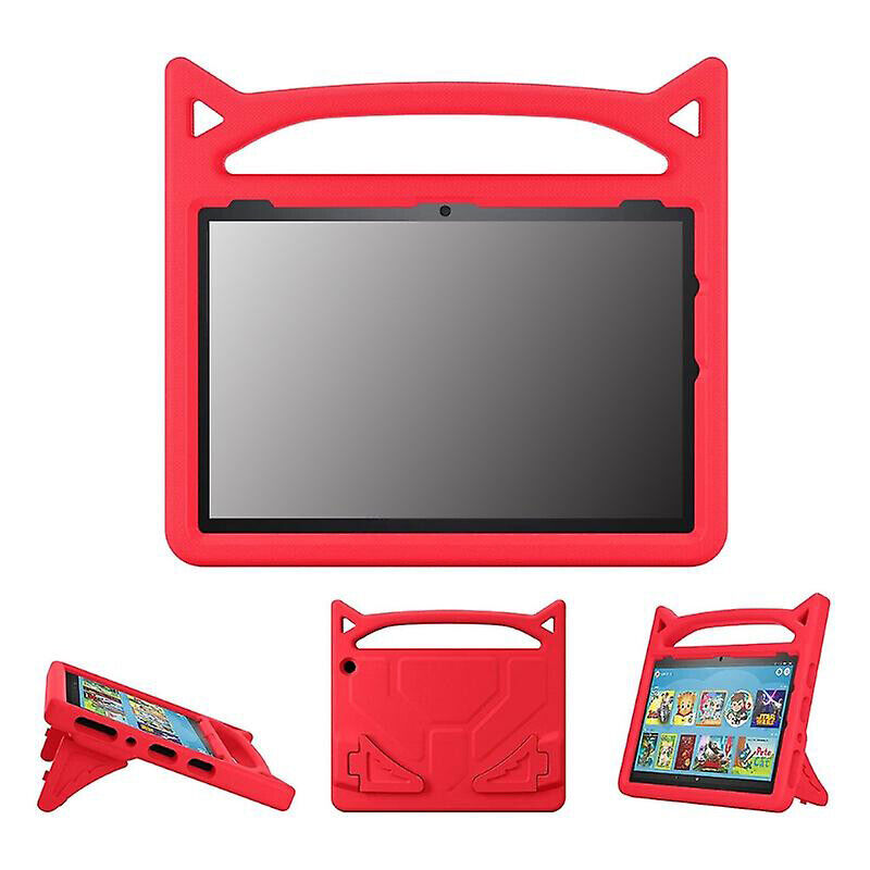 For Amazon Fire HD 10 2021 11th Gen Kids Case Shockproof Cover With Stand - Red