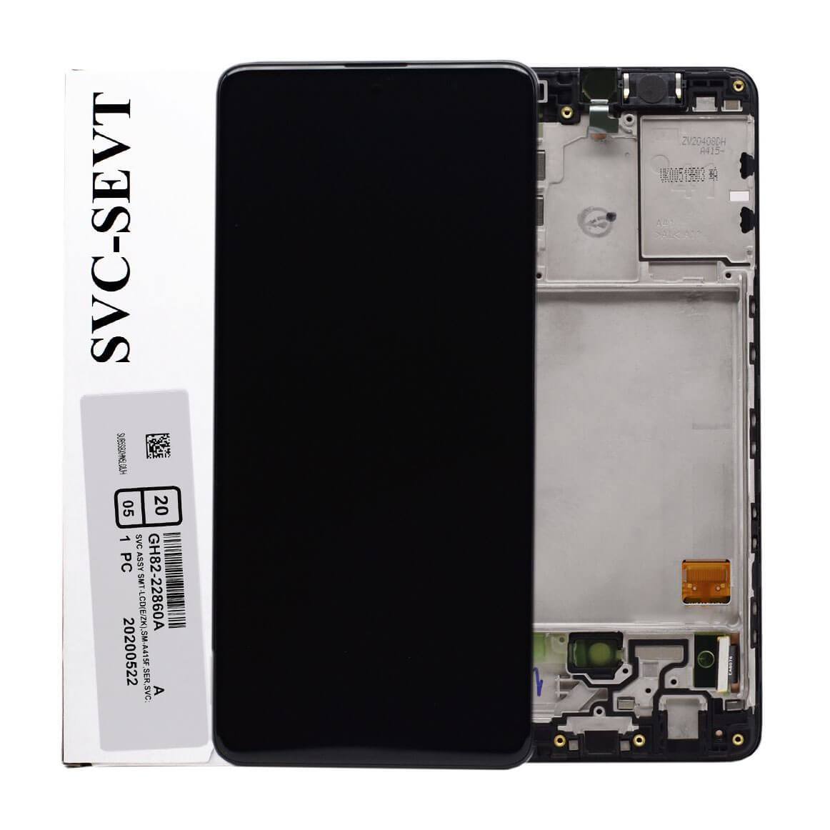 For Samsung Galaxy A41 / A415 Replacement AMOLED Touch Screen Assembly With Frame - Service Pack