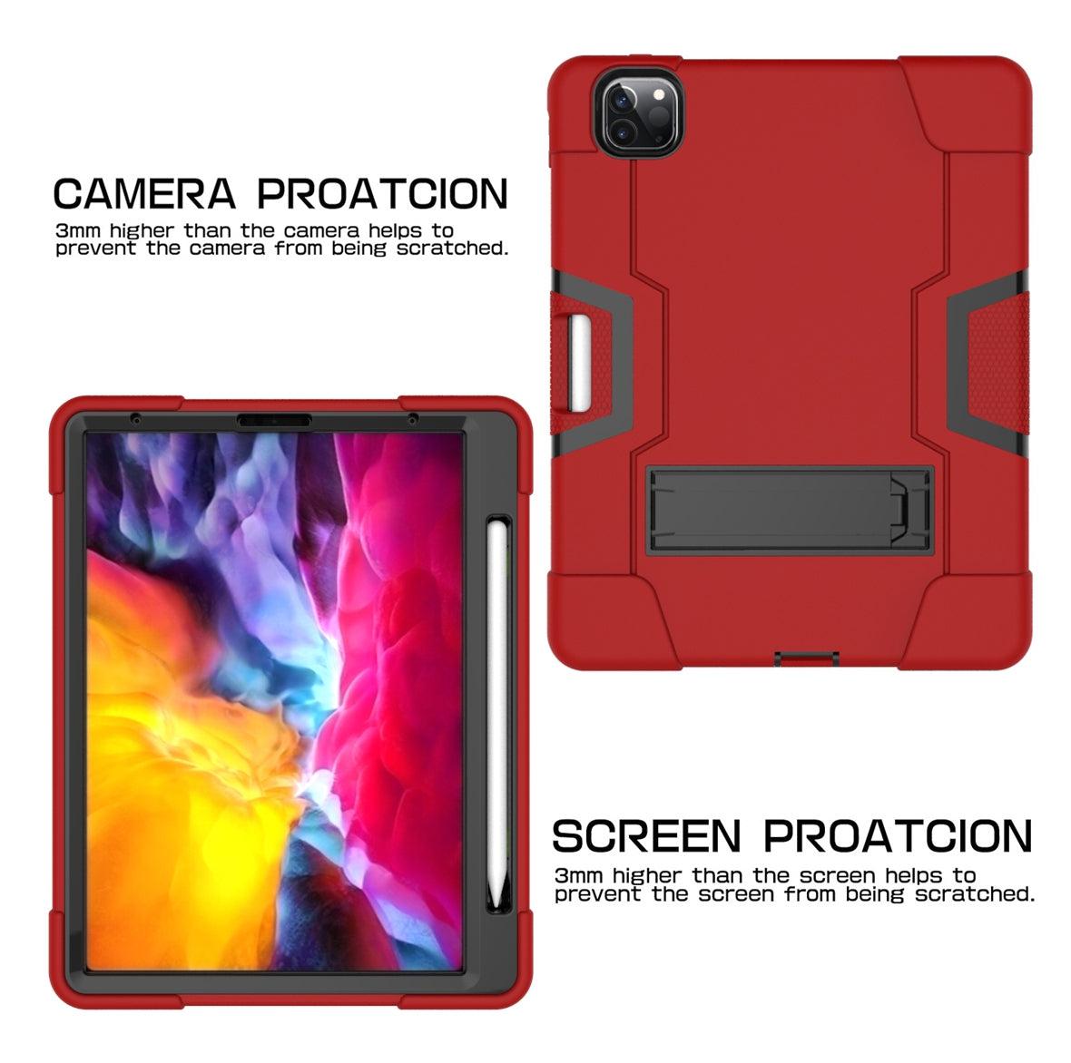 For Samsung Galaxy Tab A7 10.4" (T500/T505) Hard Case Survivor with Stand - Red-www.firsthelptech.ie