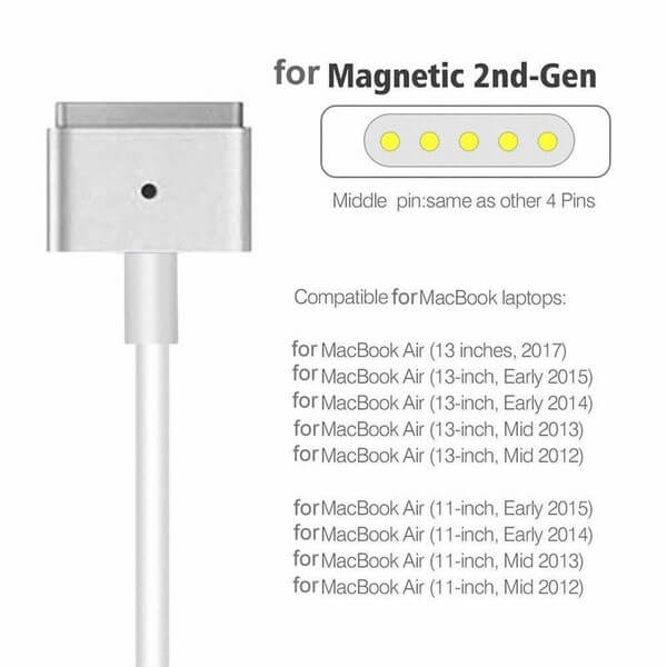 USB-C Type C To Magsafe 2 2nd T-Tip Power Adapter Cable for Macbook Pro / Air