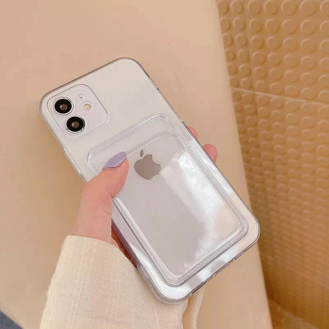 For Apple iPhone 14 (6.1") Card Slot Hard Case - Crystal Clear-www.firsthelptech.ie