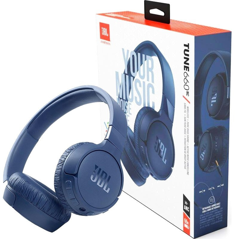 JBL Tune 660NC Wireless Bluetooth Noise-Cancelling Headphones Blue