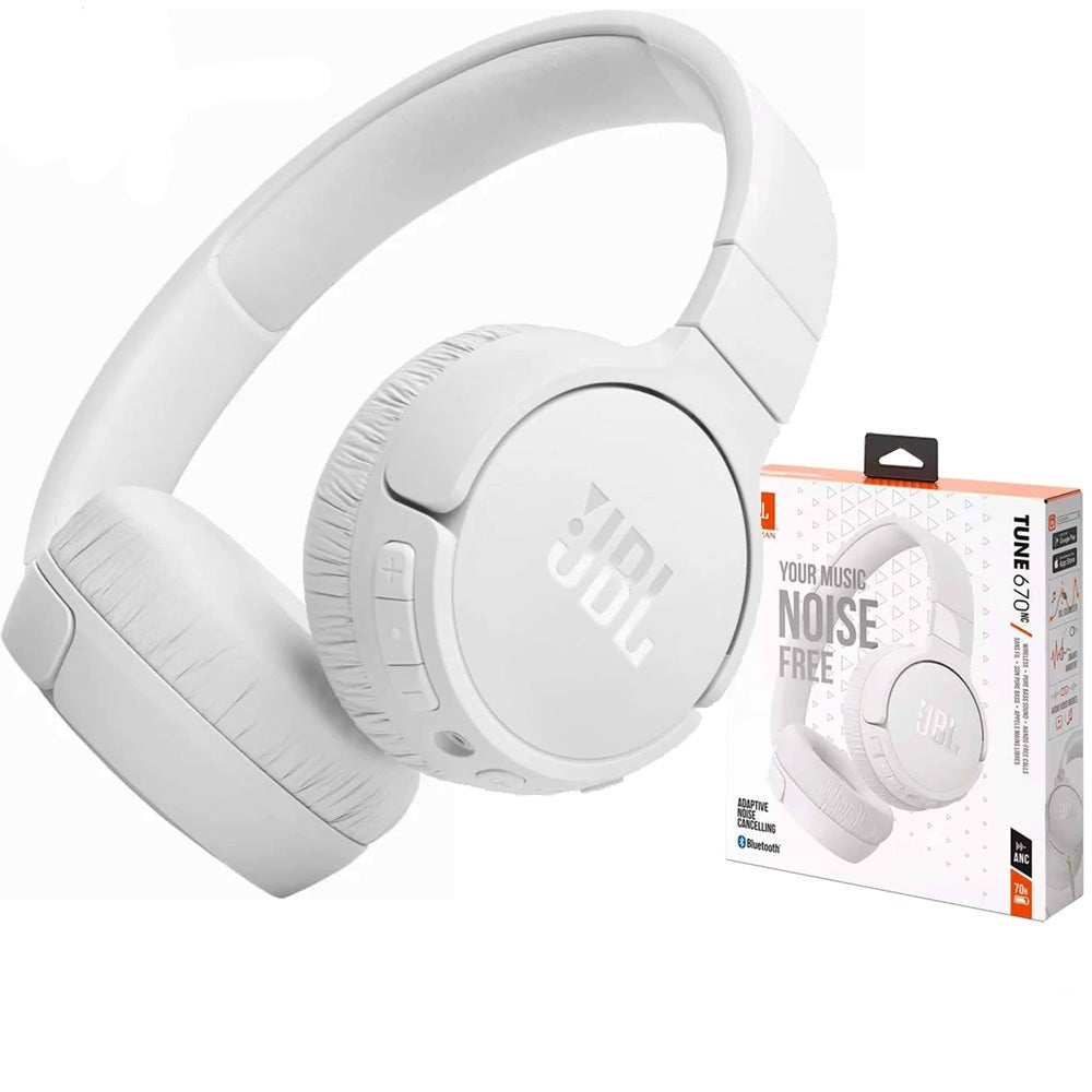 JBL Tune 670NC Noise Cancelling Wireless Bluetooth Headphones White