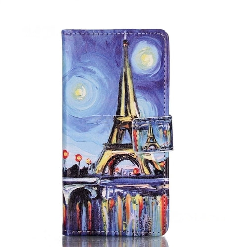 For Samsung Galaxy A5 2016 A510F Wallet Case Design Oil Painting Eiffel Tower-www.firsthelptech.ie