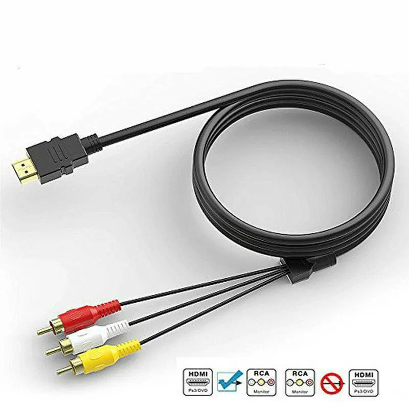 1.3m HDMI Male to 3 RCA Video Audio Converter Component AV Adapter Cable HDTV