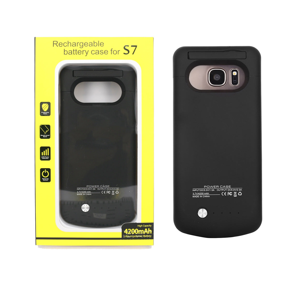 Samsung Galaxy S7 G930F External Protective Battery Case 4200 mAh Black