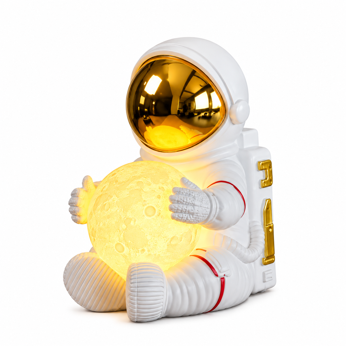 Astronaut Light Resin Figurine In Line ON/OFF Switch White