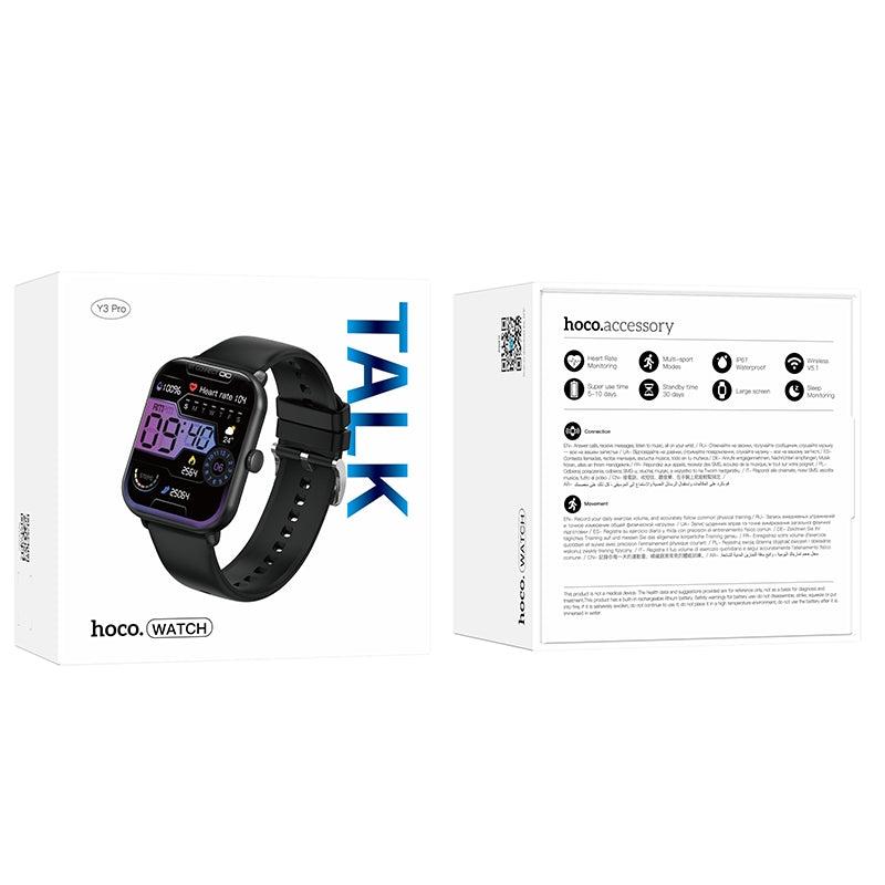 Hoco Y3 Pro 8-Sports Mode IP68 Waterproof Smart Watch Black-www.firsthelptech.ie