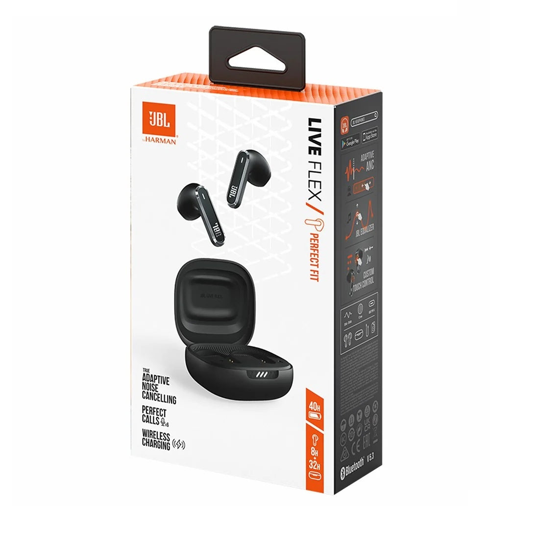 JBL Live Flex Noise Cancelling Earbuds Black