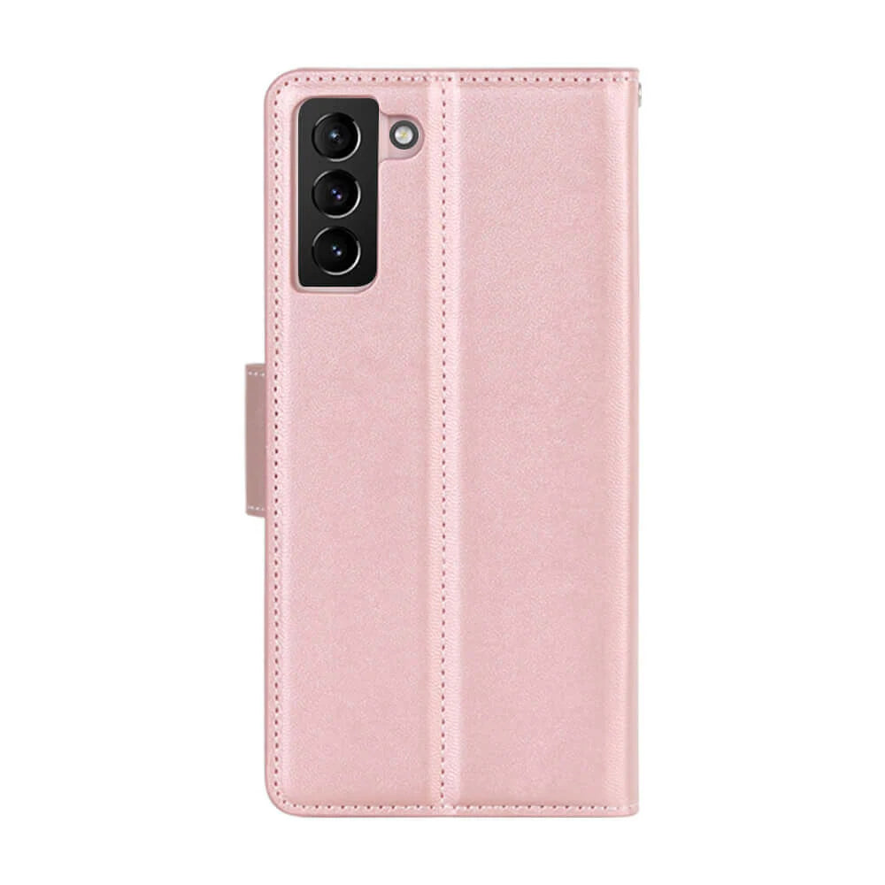 For Samsung Galaxy A16 Premium Aokus Wallet Case Rose Gold