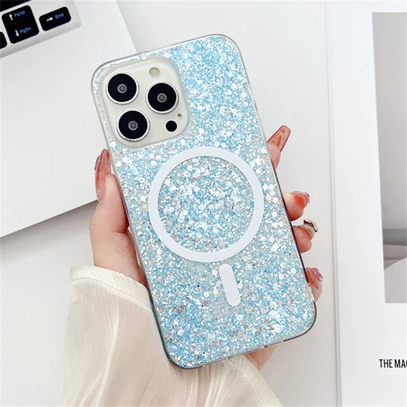 For Apple iPhone 16 Symmetry Magsafe Glitter Case Blue-www.firsthelptech.ie