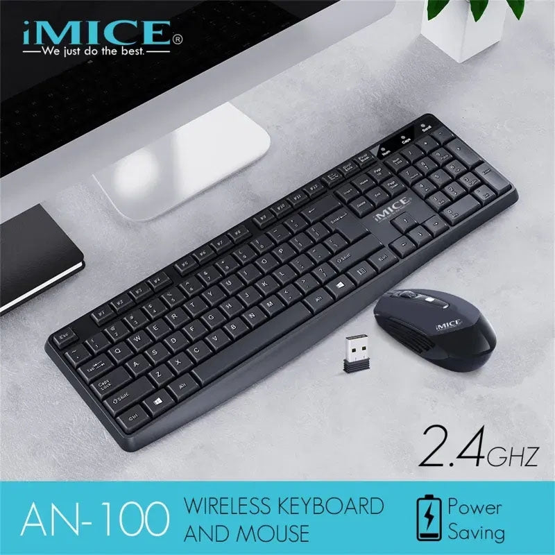 IMICE AN-100 Wireless Business Keyboard & Mouse Set Black