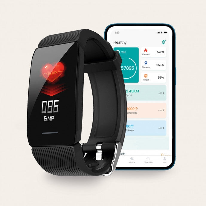 Ksix Contact Fitness Band HR Black-www.firsthelptech.ie