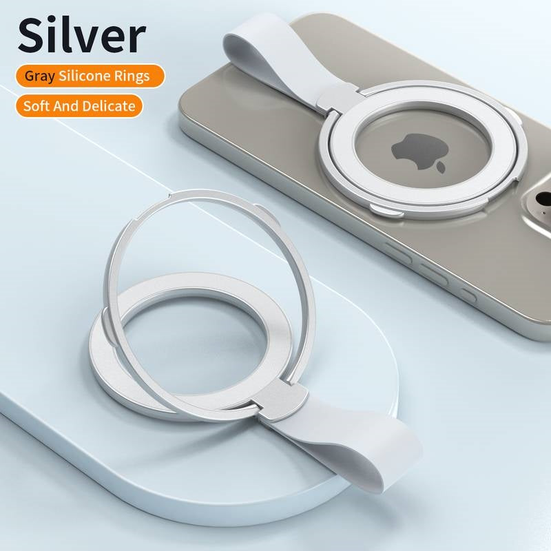 Delicate Silicon Finger Grip Strong Magsafe Ring Holder Silver-www.firsthelptech.ie