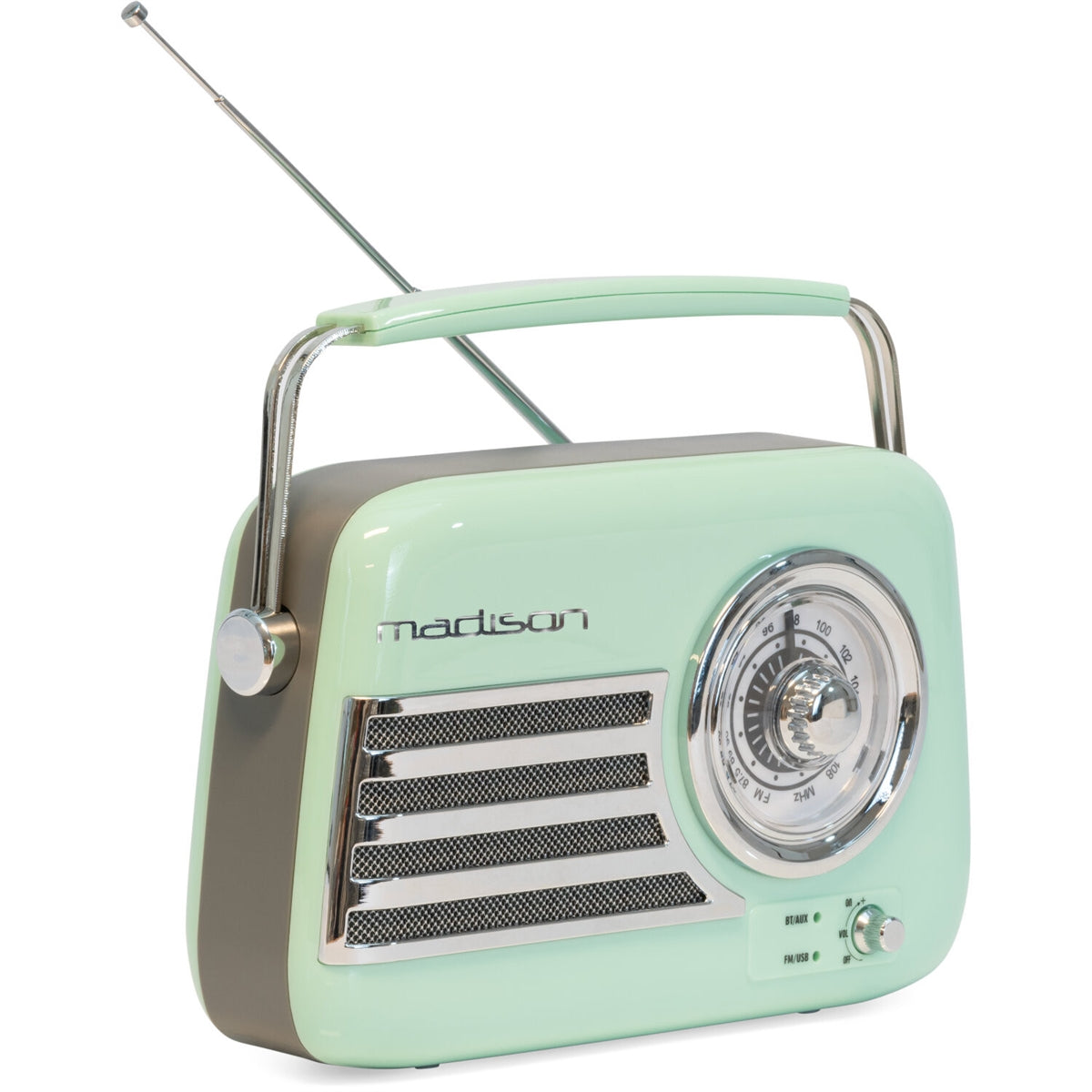 Madison FREESOUND-VR40GR 10-5608MAD Portable Bluetooth Vintage Radio 30W Green Shiny