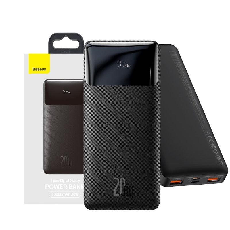 Baseus Bipow Digital Display Power Bank 10000mAh QC&PD 20W Black (Copy)-www.firsthelptech.ie