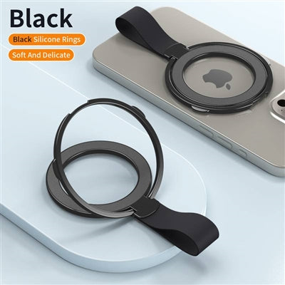 Delicate Silicon Finger Grip Strong Magsafe Ring Holder Black-www.firsthelptech.ie