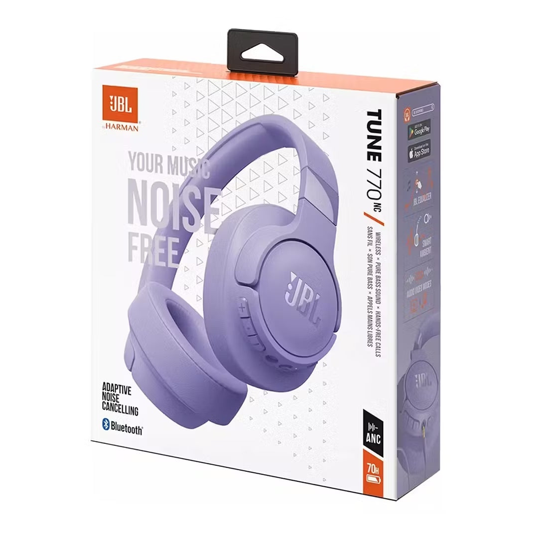 JBL Tune 770NC Noise Cancelling Wireless Bluetooth Headphones Purple-www.firsthelptech.ie