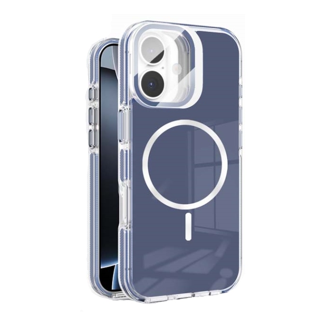 For Apple iPhone 17 Pro Macaron Magsafe Case With Camera Stand Blue