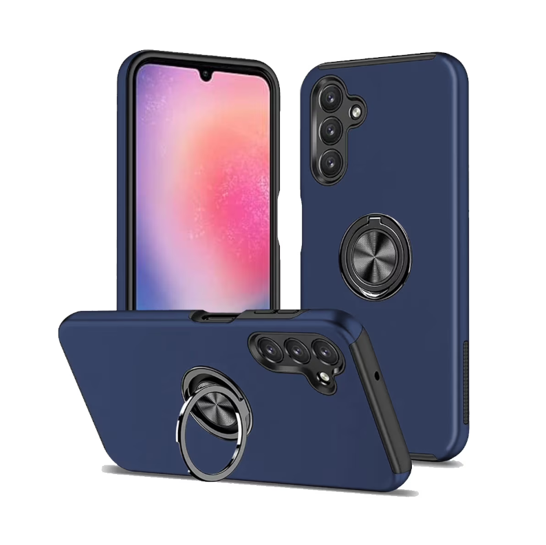 For Samsung Galaxy A36 / A56 Dual Layer Invisible Ring Case Blue