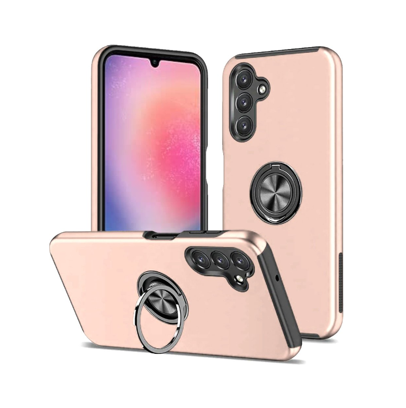 For Samsung Galaxy A26 5G Dual Layer Invisible Ring Case Pink