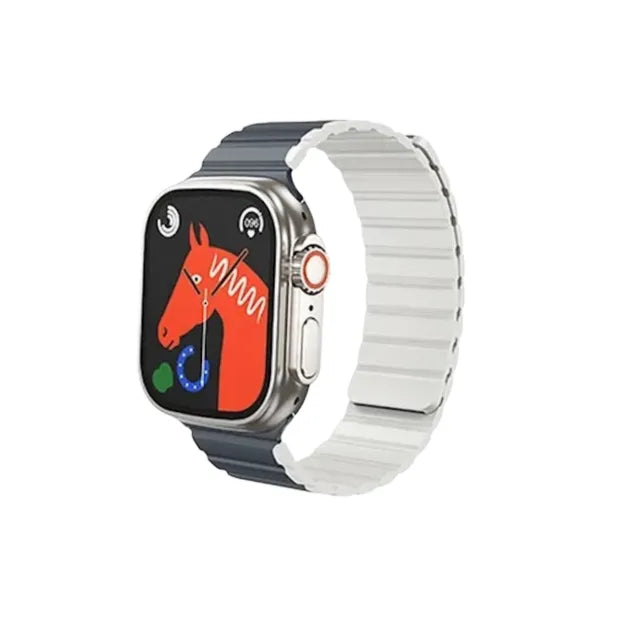 Hoco AS102 Liquid Silicone Magnetic Watchband 38/40/41mm Blue With Gray