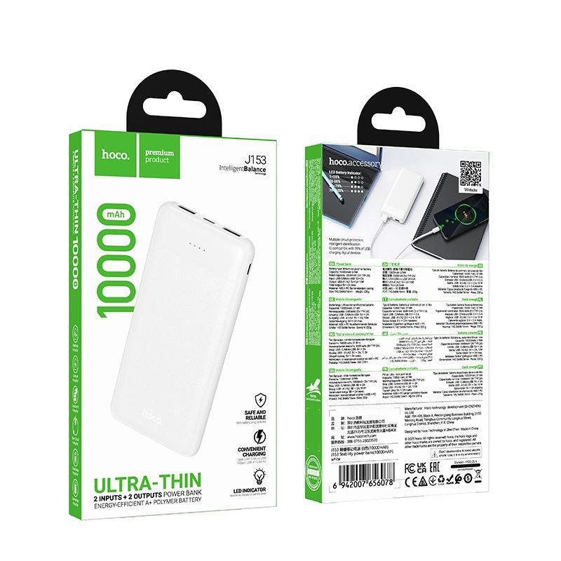 Hoco J153 Stability 2 Output Power Bank 10000 mAh White