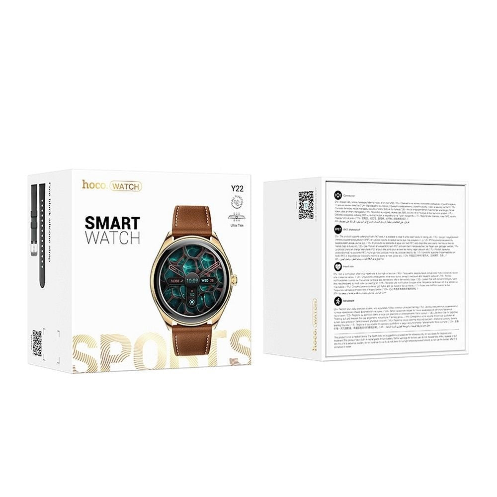 Hoco Y22 Smart Ultra Thin Sports Watch Calling Version Black-www.firsthelptech.ie