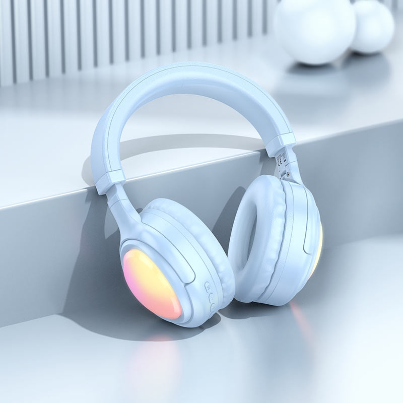 Hoco W48 Focus RGB Bluetooth Headphones Blue-www.firsthelptech.ie