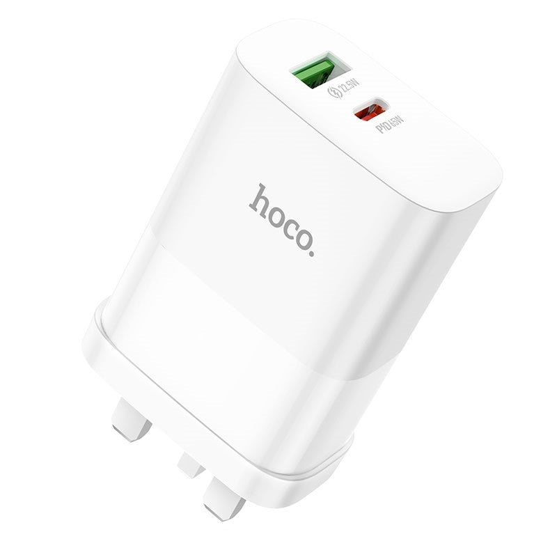 Hoco DC92 Sunlight PD 65W Dual Port (1A1C) Charger White