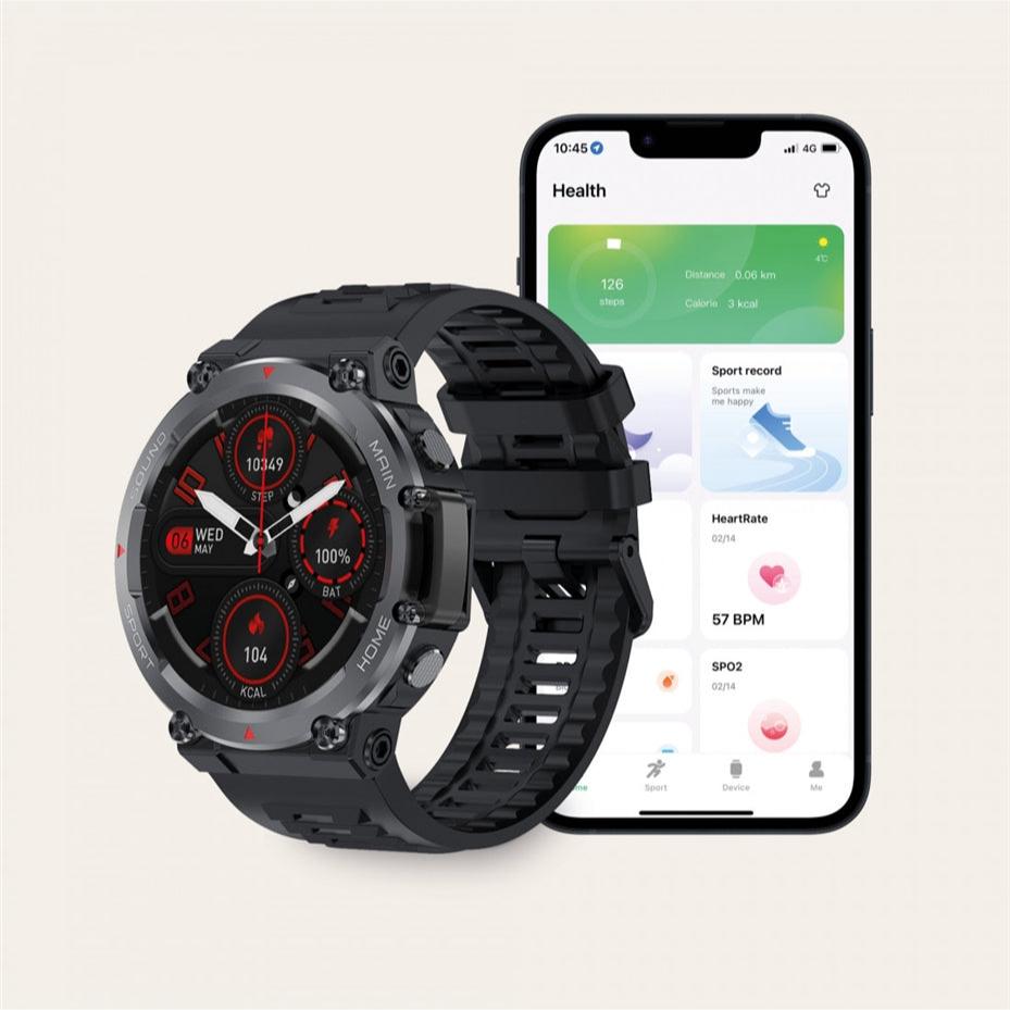 Ksix Oslo Calling Version iP68 Smartwatch Black-www.firsthelptech.ie