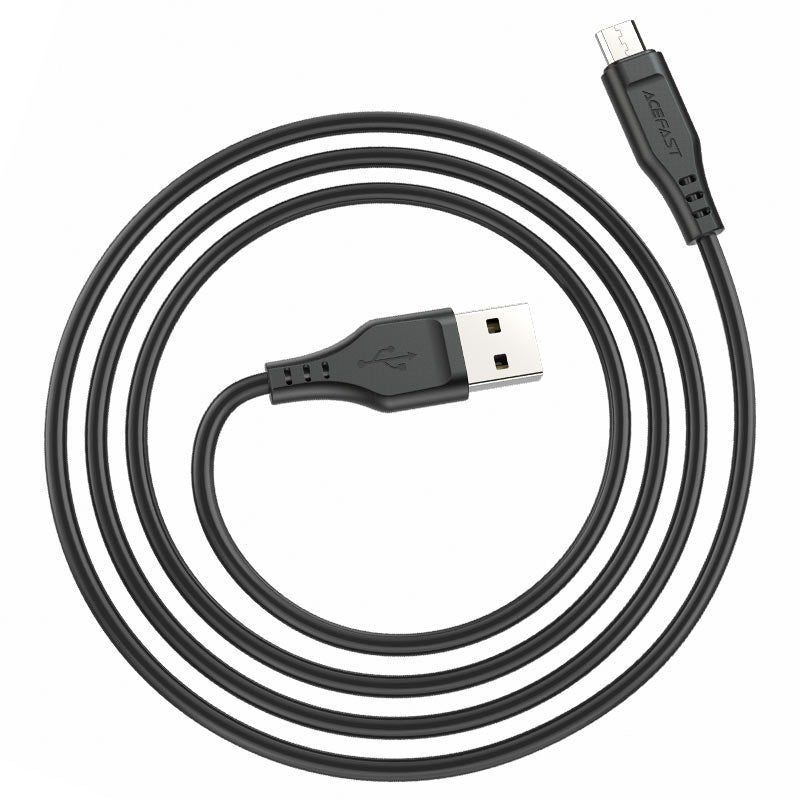 ACEFAST C3-09 (USB-A to Micro) Soft TPE Charging Data Cable Black-www.firsthelptech.ie