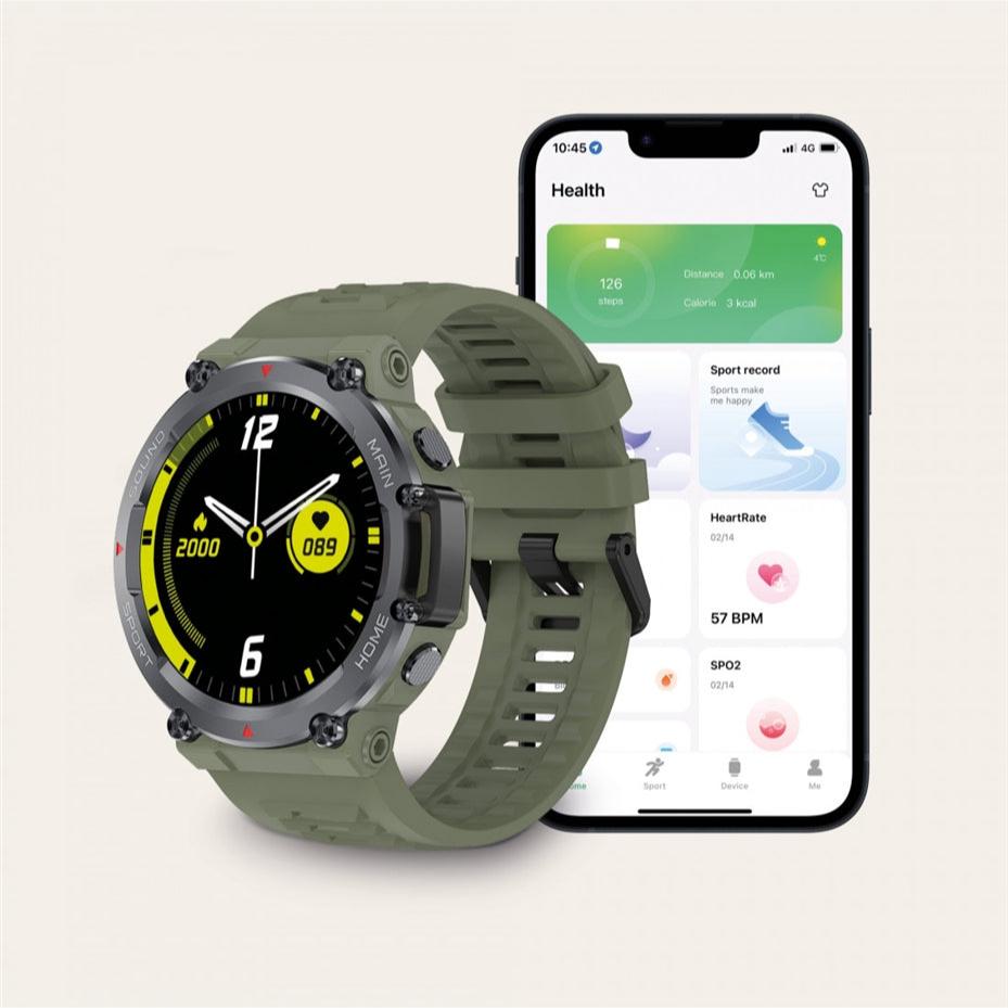 Ksix Oslo Calling Version iP68 Smartwatch Green-www.firsthelptech.ie