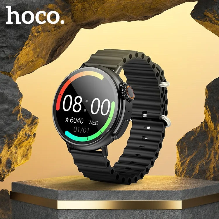 Hoco Y18 Smart IP65 Ultra Band Sports Watch (Call version) Black-www.firsthelptech.ie