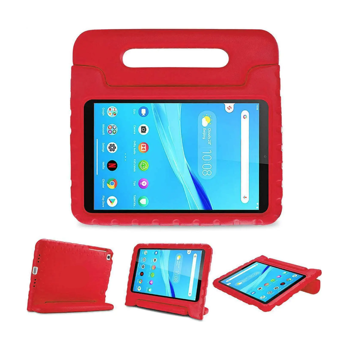 For Lenovo Tab M8 4th Gen TB-300FU TB-300XU Kids Case Shockproof Cover With Stand - Red-www.firsthelptech.ie