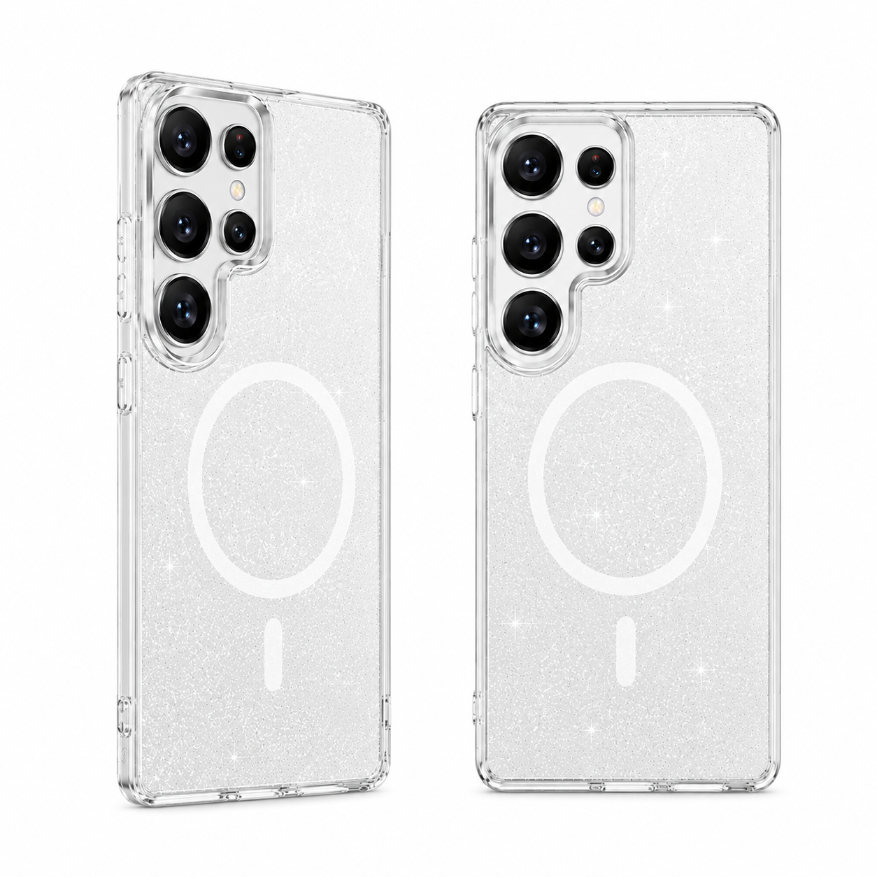 For Samsung Galaxy S26 Ultra Magsafe Magnetic Crystal Glitter Clear Case Transparent White