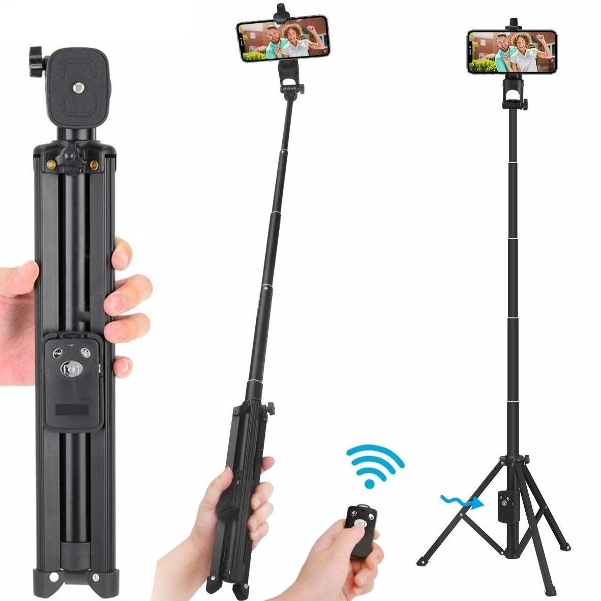 YUNTENG 1688 2 in 1 Portable Mini Selfie Stick With BT Remote Controller-www.firsthelptech.ie