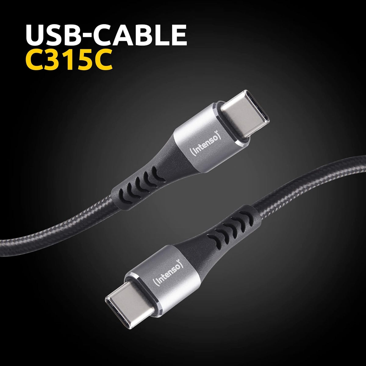 Intenso A315C Nylon Braided USB-C To C Cable 1.5m 60W Black