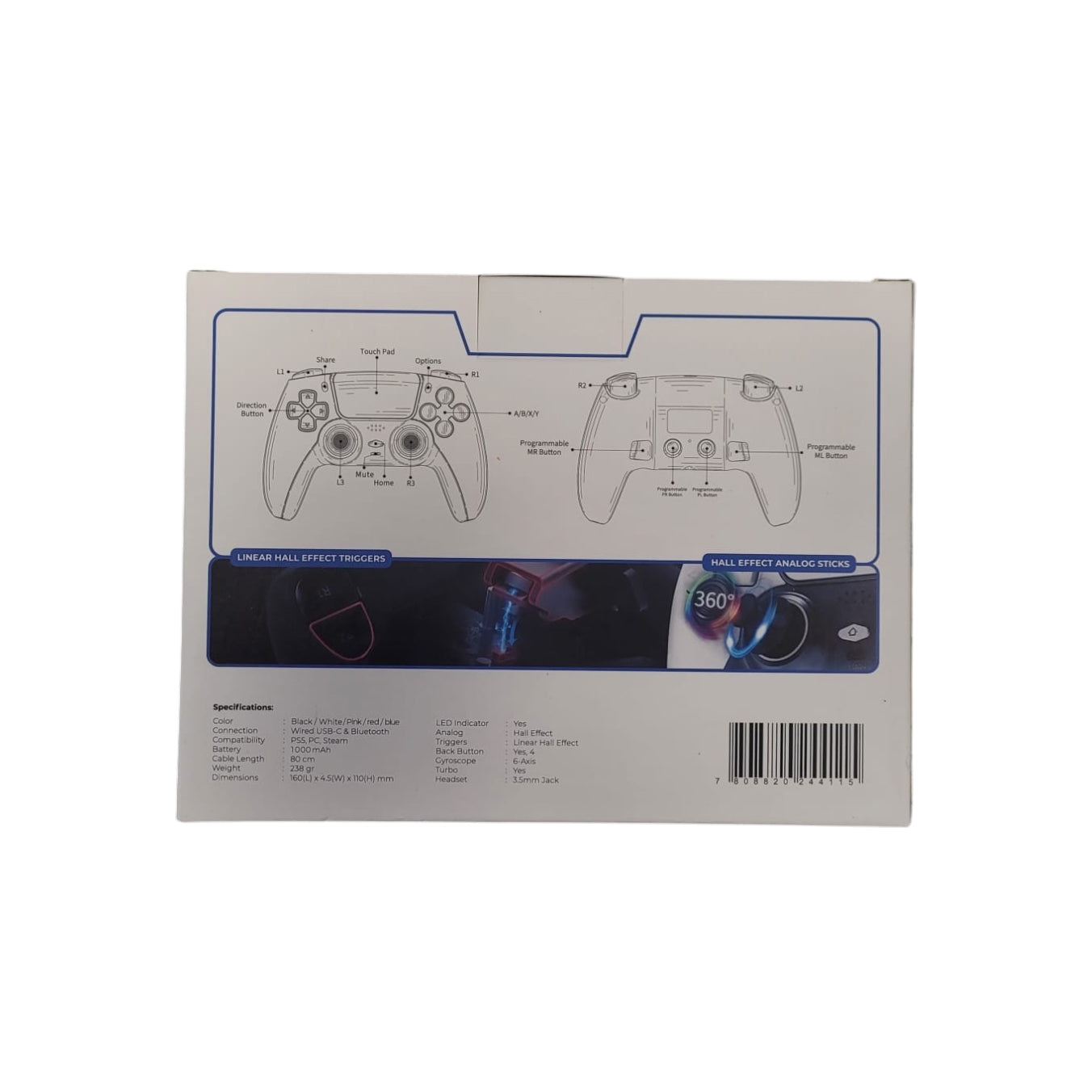 EK505 Dualsense Wireless Controller For PS5 / PC - Blue