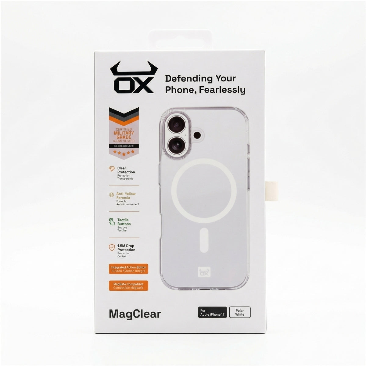 For Apple iPhone 16 Pro Max OX MagClear With MagSafe Case - Polar White