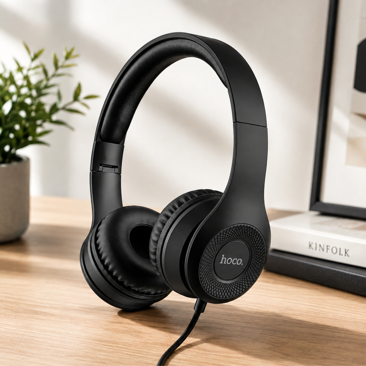 Hoco W21 Graceful Charm Wired Headphones Black