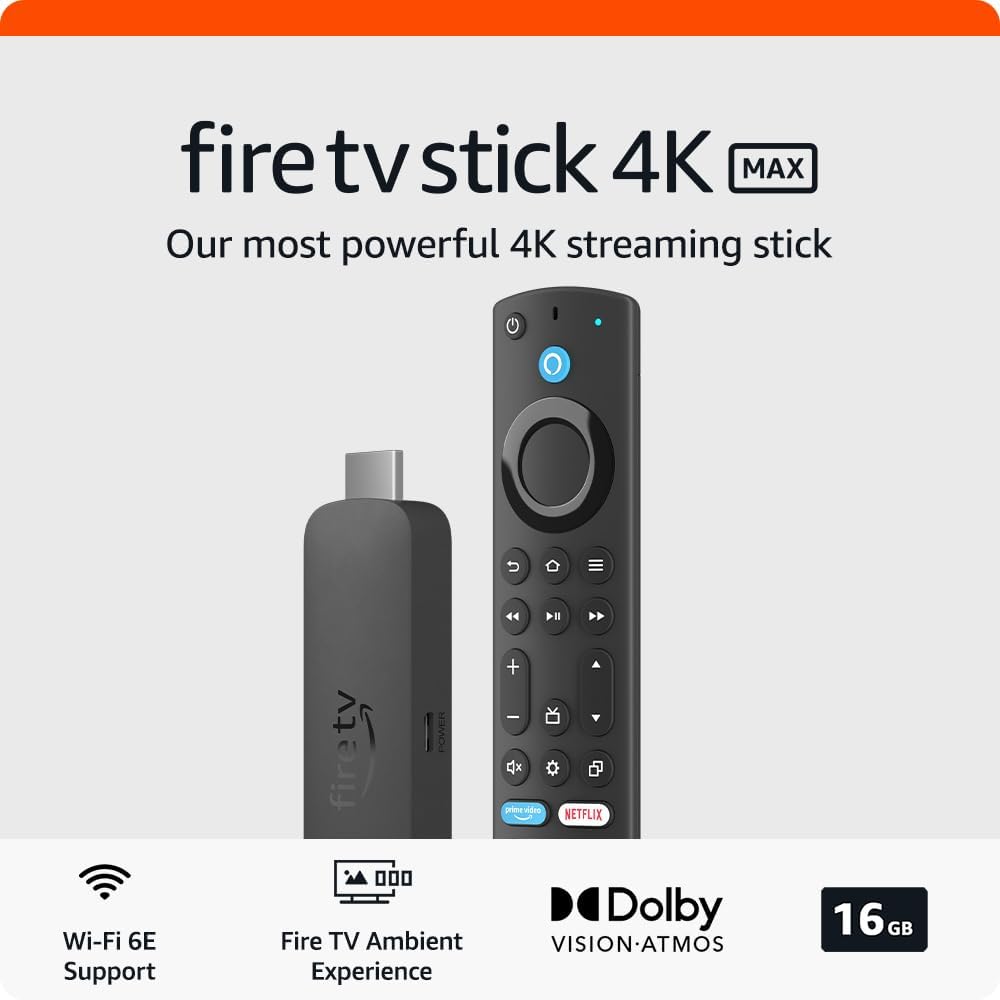 Amazon Fire TV Stick 4K Max 2nd Gen 16GB WiFi 6E with Alexa Voice Remote 2023 Model-www.firsthelptech.ie