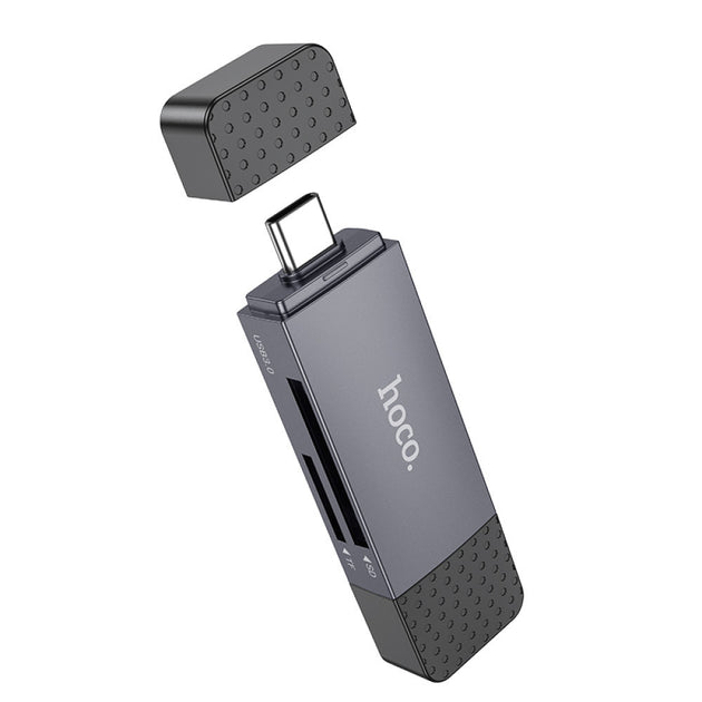 Hoco HB45 USB/Type-C 2.0 High-Speed Card Reader Metal Gray
