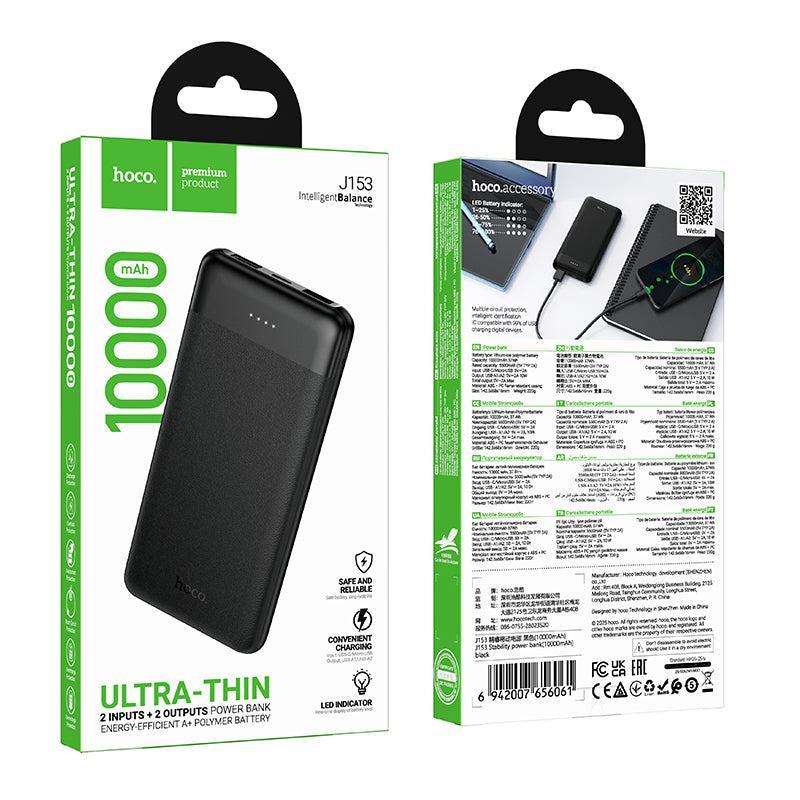Hoco J153 Stability 2 Output Power Bank 10000 mAh Black